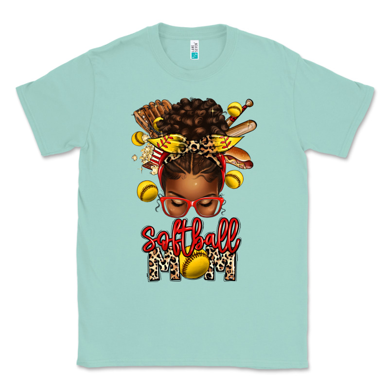 Softball Mom Afro Messy Bun Classic Tee by texasbilliewilder | Teevron