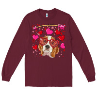 Burgundy valentine's day  beagle Long Sleeve Tee - RanaPortraitStore