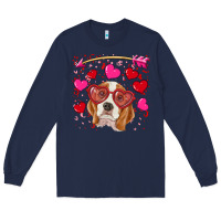 Navy valentine's day  beagle Long Sleeve Tee - RanaPortraitStore