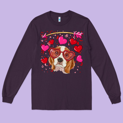 Long Sleeve Tee valentine's day  beagle