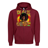 Burgundy Black queen juneteenth Zipper Hoodie - Zillion Design Studio
