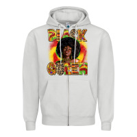 Dove Grey Black queen juneteenth Zipper Hoodie - Zillion Design Studio