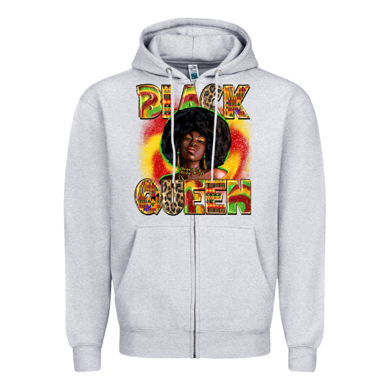 Black Queen Juneteenth Zipper Hoodie by Zillion Design Studio | Teevron