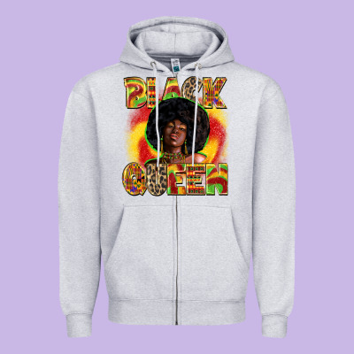 Black Queen Juneteenth Zipper Hoodie Designed By Zillion Design Studio