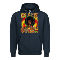 Navy Black queen juneteenth Zipper Hoodie - Zillion Design Studio