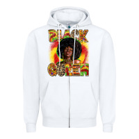 White Black queen juneteenth Zipper Hoodie - Zillion Design Studio