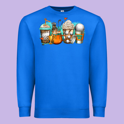 Golf Coffee Cups Premium Sweatshirt Designed By Jasminsmagicworld
