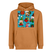 Meerkat christmas gnomes and gift box seamless pattern Heavyweight Hoodie - BundleAndBundleShop