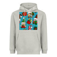 Moon Dust christmas gnomes and gift box seamless pattern Heavyweight Hoodie - BundleAndBundleShop