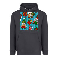 Smoke christmas gnomes and gift box seamless pattern Heavyweight Hoodie - BundleAndBundleShop