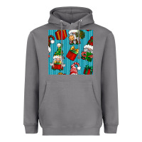 Storm christmas gnomes and gift box seamless pattern Heavyweight Hoodie - BundleAndBundleShop