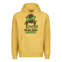 Antique Gold messy bun mental health warrior Premium Hoodie - MaliasSmallBusiness