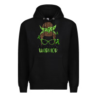 Black messy bun mental health warrior Premium Hoodie - MaliasSmallBusiness