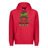 Cardinal messy bun mental health warrior Premium Hoodie - MaliasSmallBusiness