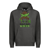 Charcoal Heather messy bun mental health warrior Premium Hoodie - MaliasSmallBusiness