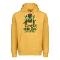 Mustard messy bun mental health warrior Premium Hoodie - MaliasSmallBusiness