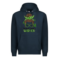 Navy messy bun mental health warrior Premium Hoodie - MaliasSmallBusiness