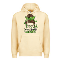 Pina Colada messy bun mental health warrior Premium Hoodie - MaliasSmallBusiness