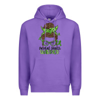 Purple messy bun mental health warrior Premium Hoodie - MaliasSmallBusiness