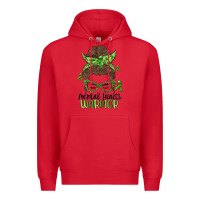 Red messy bun mental health warrior Premium Hoodie - MaliasSmallBusiness