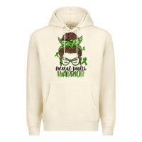 Sandshell messy bun mental health warrior Premium Hoodie - MaliasSmallBusiness