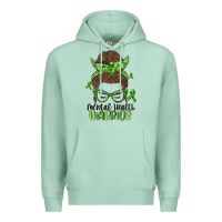 Seafoam messy bun mental health warrior Premium Hoodie - MaliasSmallBusiness