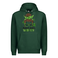 Sports Green messy bun mental health warrior Premium Hoodie - MaliasSmallBusiness