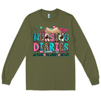 Army Green nursing diaries no sleep no money no life Long Sleeve Tee - Zillion Design Studio