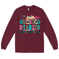 Burgundy nursing diaries no sleep no money no life Long Sleeve Tee - Zillion Design Studio
