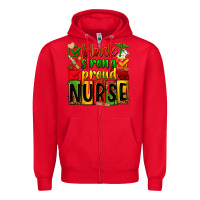 Red Black strong proud Nurse juneteeenth Zipper Hoodie - Zillion Design Studio