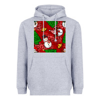 Heather Grey christmas snowman and trees seamless pattern Heavyweight Hoodie - BundleAndBundleShop