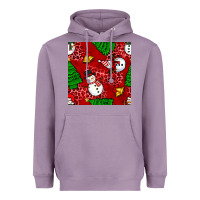 Christmas Snowman And Trees Seamless Pattern Heavyweight Hoodie | Teevron