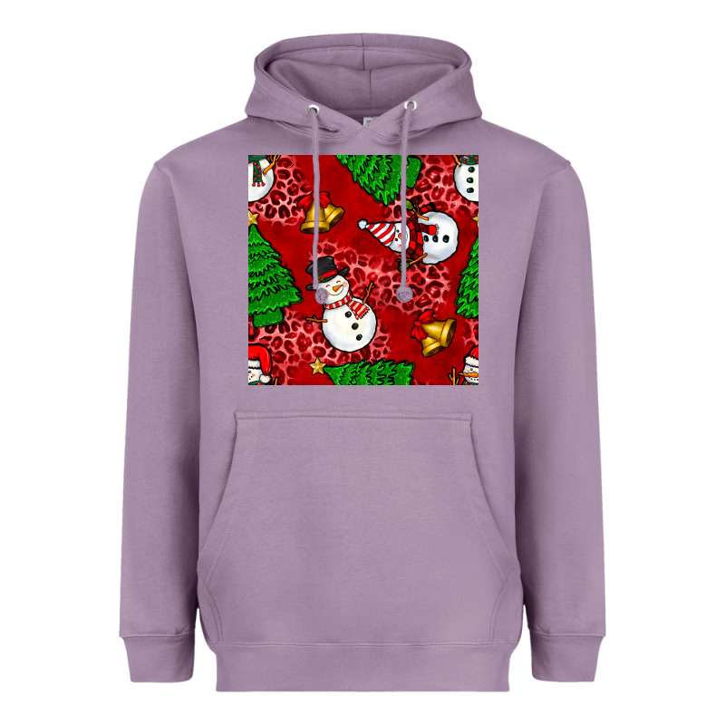Christmas Snowman And Trees Seamless Pattern Heavyweight Hoodie by BundleAndBundleShop | Teevron