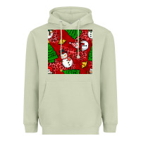 Matcha christmas snowman and trees seamless pattern Heavyweight Hoodie - BundleAndBundleShop