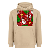 Mushroom christmas snowman and trees seamless pattern Heavyweight Hoodie - BundleAndBundleShop