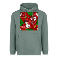 Sage christmas snowman and trees seamless pattern Heavyweight Hoodie - BundleAndBundleShop