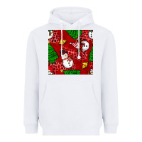 White christmas snowman and trees seamless pattern Heavyweight Hoodie - BundleAndBundleShop