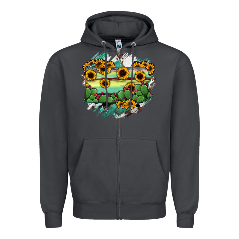 Pennsylvania State Map Zipper Hoodie by RanaPortraitStore | Teevron