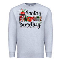 Heather Grey santa's favorite secretary Premium Sweatshirt - AdoDesignShop