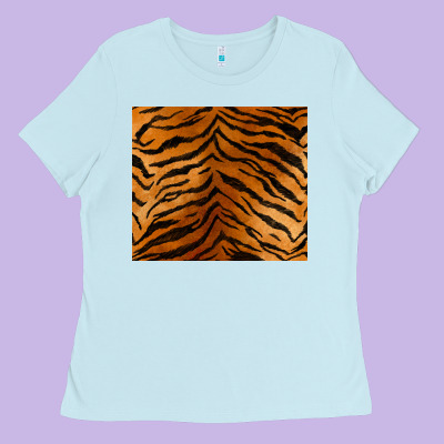 Handdrawn Tiger Pattern Ladies Tee Designed By Barkaloodesign