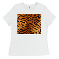 White handdrawn tiger pattern Ladies Tee - BarkalooDesign