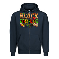 Navy Black Teacher magic juneteenth Zipper Hoodie - Zillion Design Studio