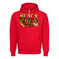Red Black Teacher magic juneteenth Zipper Hoodie - Zillion Design Studio