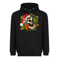 Black christmas skull and gift Heavyweight Hoodie - AdoDesignShop