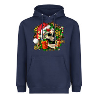 Navy christmas skull and gift Heavyweight Hoodie - AdoDesignShop