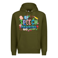 Army Green speech pathologist Premium Hoodie - MaliasSmallBusiness