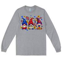 Heather Grey American gnomes with sunflowers Long Sleeve Tee - texasbilliewilder