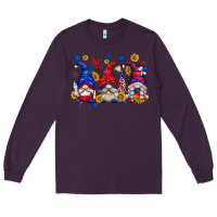 Plum American gnomes with sunflowers Long Sleeve Tee - texasbilliewilder