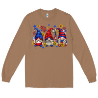 Toasted Coconut American gnomes with sunflowers Long Sleeve Tee - texasbilliewilder