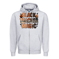 Heather Grey Black Teacher magic juneteenth Zipper Hoodie - Zillion Design Studio